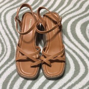 Madden Girl Brown Strappy Chunky Sandals
